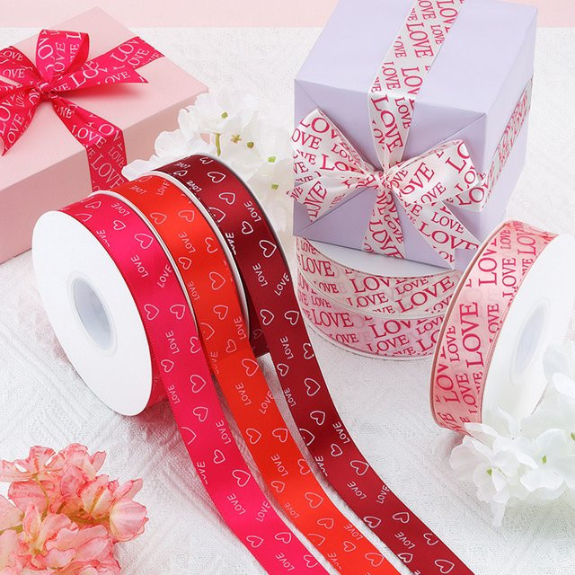 DUTRIEUX Herzband Rot aus Polyester für Valentinstag und Hochzeitsdekoration, 36,5 m Rolle - Bild 1