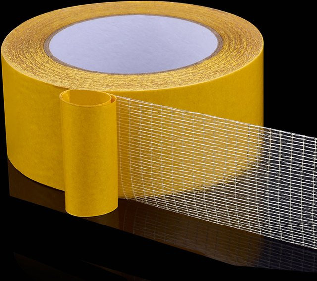 Hochviskoses doppelseitiges Klebeband in Gelb zur Wandbefestigung von Teppich und Leder - Bild 1