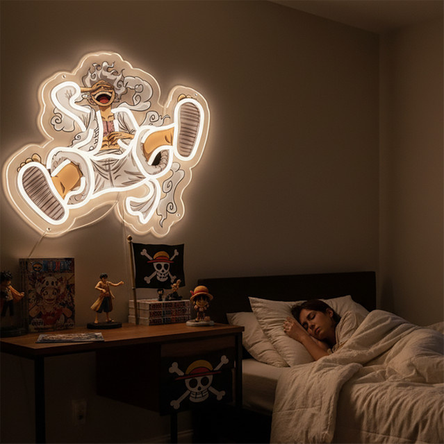 Bandai One Piece Ruffy Acryl Neon LED Licht Anime Kunstwerk für Deko und Party - Bild 1