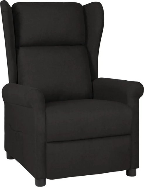 vidaXL Relaxsessel Schwarz aus Stoff mit verstellbarer Kopfstütze und Armlehnen - Bild 1