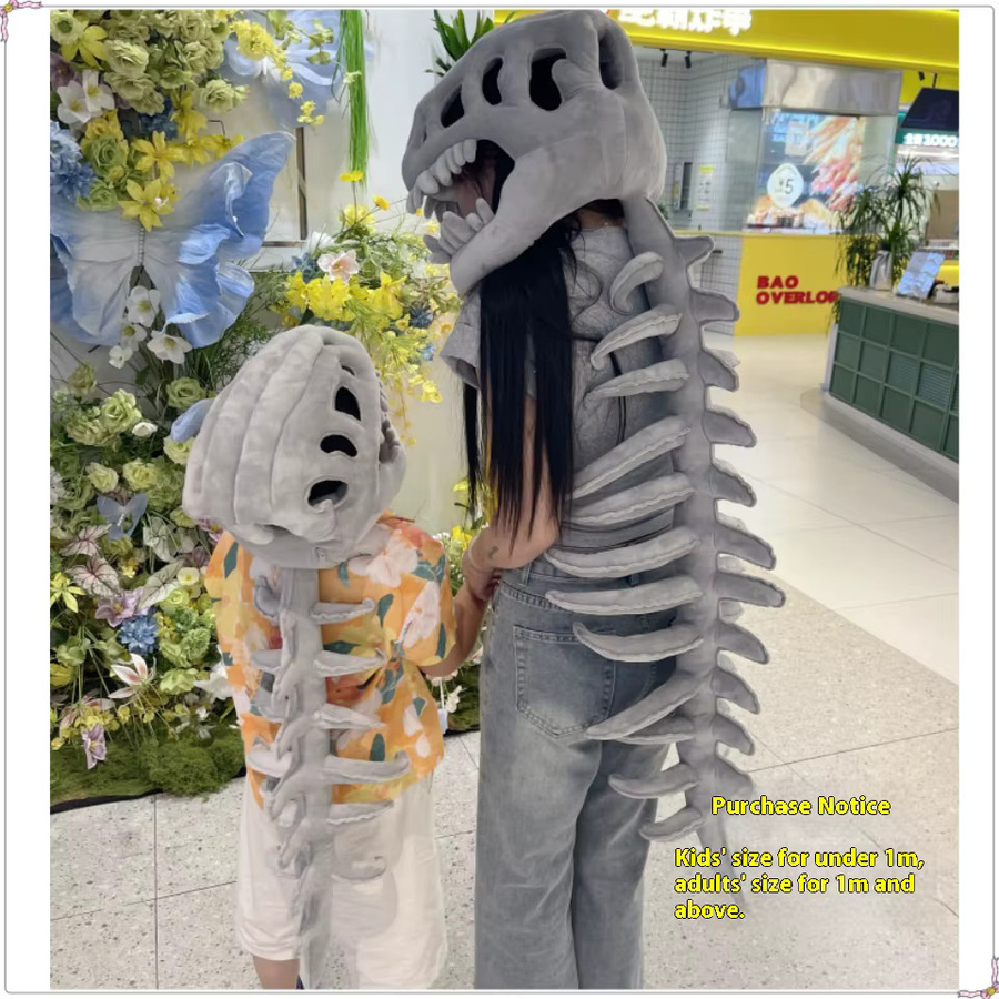 RTBXF Dinosaurier Plüsch-Dinosaurier-Skelett-Kostüm-Kopfschmuck, Dinosaurier - Bild 2