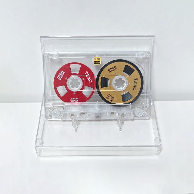 C50 Open Cassette Small Window Typ I HIFI Audio Spulenband aus Metall für Walkman-Recorder in Gold und Rot - Bild 1