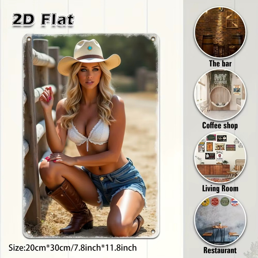 HELLOYOUNG Metallschild Bikini-Mädchen Wanddekoration Mehrfarbig - Bild 2