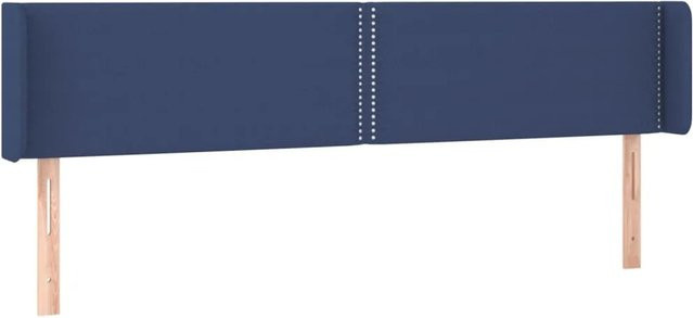 vidaXL LED Kopfteil Blau mit USB-Ladeport und integrierter Beleuchtung, Stoff, B: 203 cm, T: 16 cm, H: 78-88 cm - Bild 1