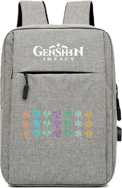 3-teiliges Schulrucksack-Set für Schüler in Grau aus Oxford-Stoff mit großem Fassungsvermögen inklusive Schultergurt und Federmäppchen - Bild 1