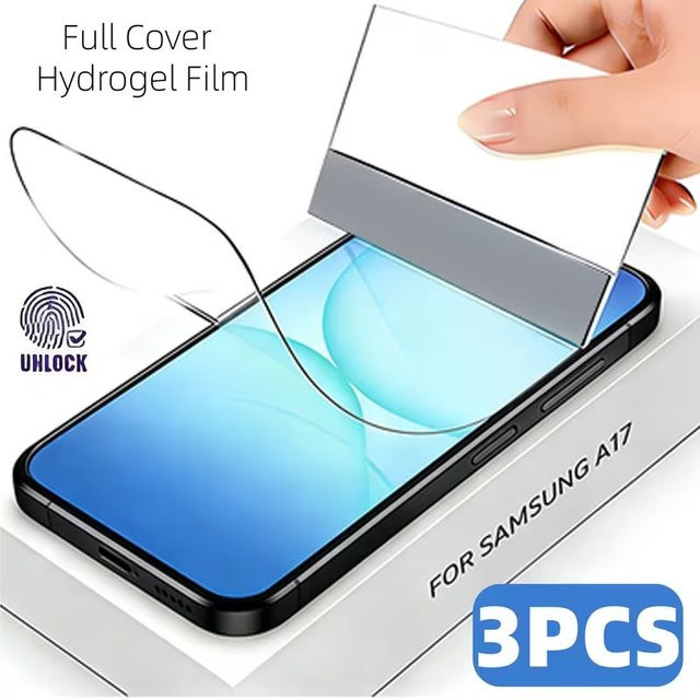 3er Pack Hydrogel Displayschutz Folie für Samsung Galaxy A56 A55 A54 A53 A17 A27 A37 A57 A36 A26 A16 S26 S25 S24 Ultra transparent - Bild 1