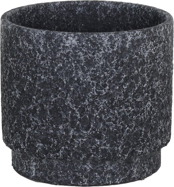 A.H.G. Keramiktopf Vulcano Kalt in Dunkelgrau mit Steinoptik, Rund, Höhe: 13,5 cm, Durchmesser: 12,5 cm - Bild 1