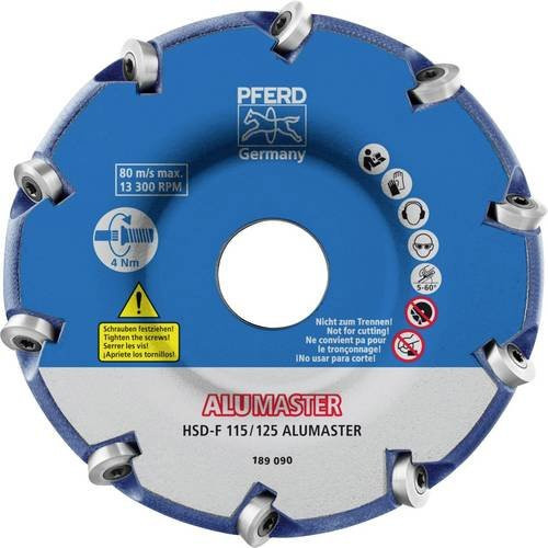 PFERD ALUMASTER F Hochleistungsfrässcheibe für Winkelschleifer zur Aluminiumbearbeitung, Durchmesser: 115 mm, Arbeitslänge: 13 mm, Farbe: Blau - Bild 1