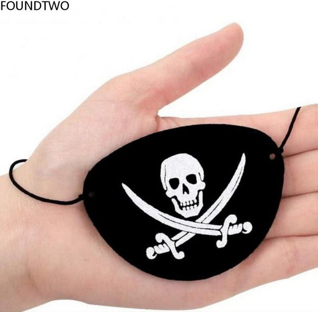 Pirate Skeleton Eye Mask Felt Halloween Pirate Theme Party Decoration - Bild 1