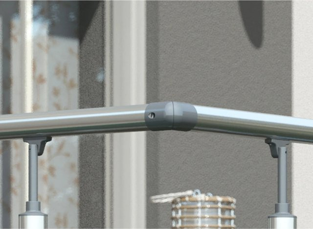 Dolle Eckverbindungs-Set für Geländer aus Aluminium in Silber - Bild 1