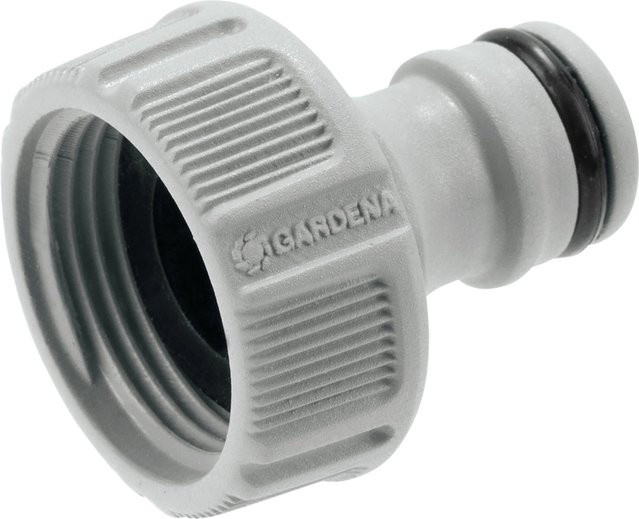 Gardena Hahnverbinder aus Kunststoff mit Anti-Splash-Funktion, Grau, 3/4 Zoll - Bild 2