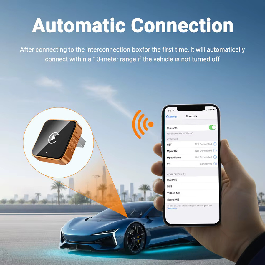 HANG JING 2-in-1 Adapter für kabelloses CarPlay und Android Auto mit 5GHz WLAN Schnellverbindung - Bild 3