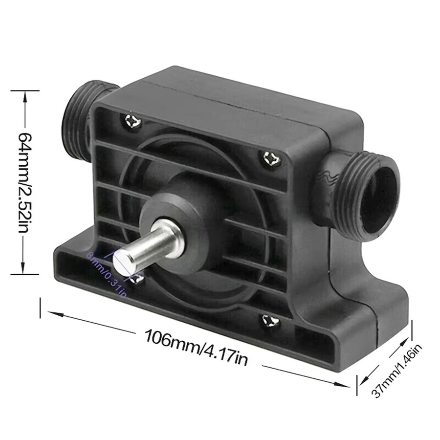 HORN Tragbare Elektrische Bohrmaschinenpumpe Selbstansaugende Transferpumpe für Öl, Flüssigkeiten und Wasser in Schwarz - Bild 4