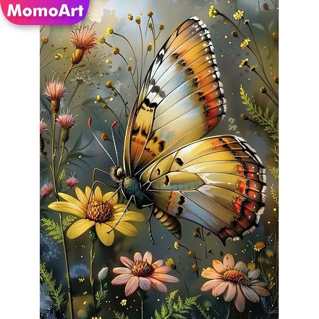 Momoart Diamant Mosaik Schmetterling DIY Stickerei Set als runde Malerei für handgemachte Geschenke - Bild 1