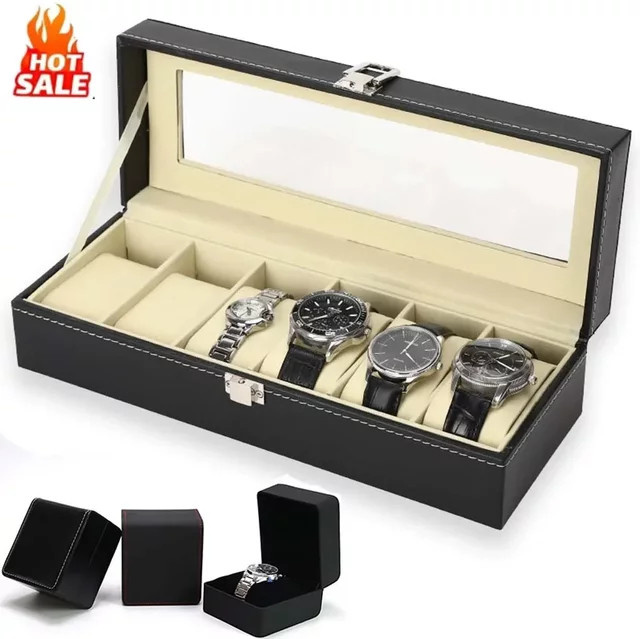 OAKCHARM Uhrenbox, PU Leder, Schwarz, Herren - Bild 1