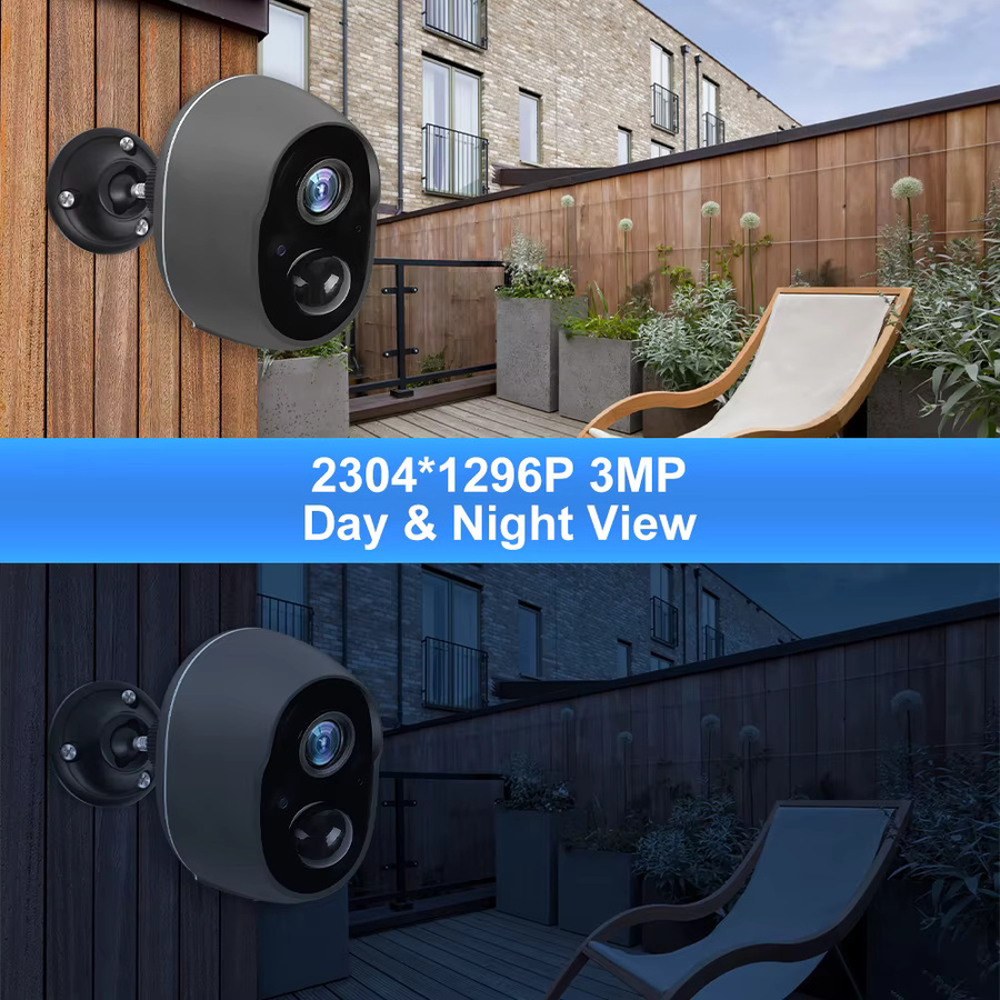 REHENTINT 3MP Outdoor WIFI Überwachungskamera mit PIR Bewegungserkennung und Sirene, IP65 wetterfest, batteriebetrieben mit 9000 mAh, kompatibel mit Tuya Smart, Leben APP, Alexa und Google Home - Bild 4