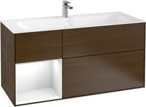 V&B Finion Waschtischunterschrank mit LED-Wandbeleuchtung, Farbe: Weiß lackiert, B: 119,6 cm, T: 59,1 cm - Bild 1