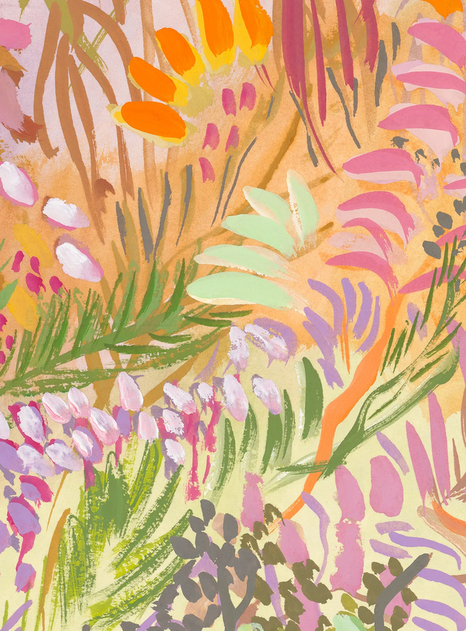 Isidore Leroy Wandgestaltung Les Vagabondes Mural in Mehrfarbig mit floralem Sommer-Design - Bild 1