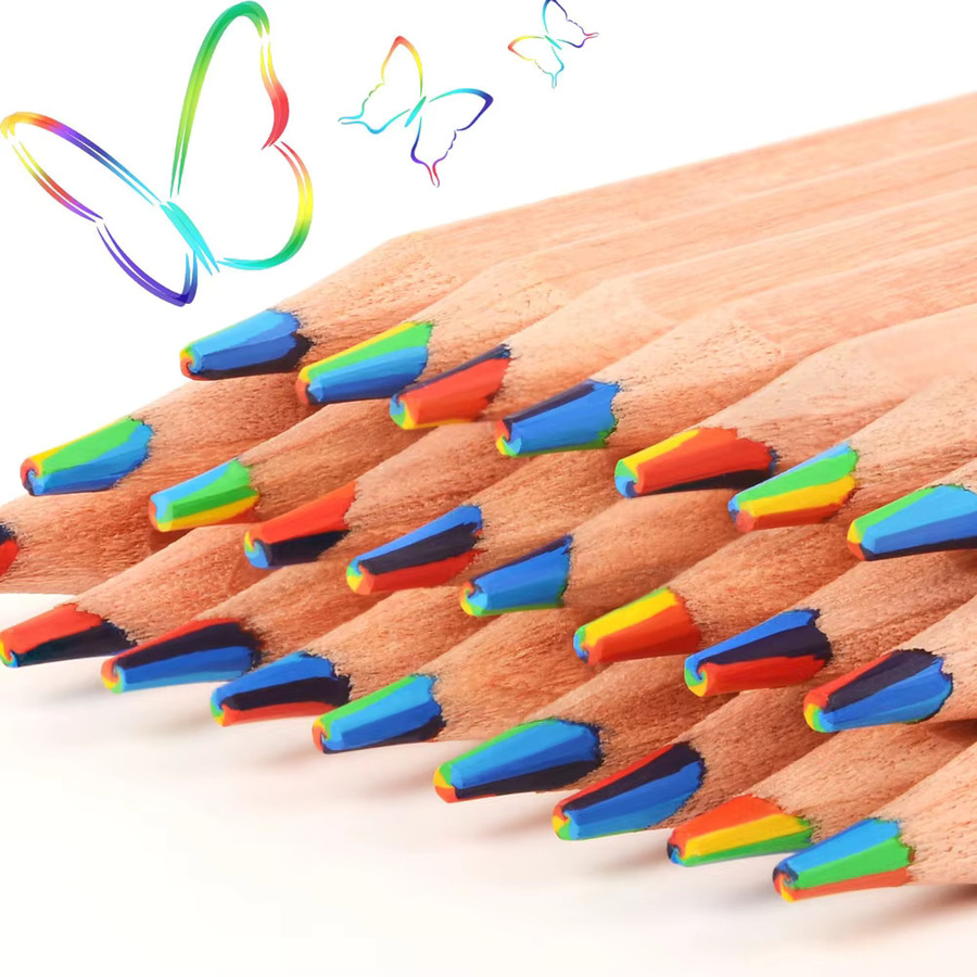 12 Stück Regenbogen-Zeichenstifte in 7 Farben zum Ausmalen und Skizzieren für Kinderkunst, Mehrfarbig - Bild 4