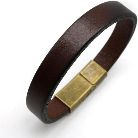 Armband Herren, Leder, Schwarz, 20.5cm