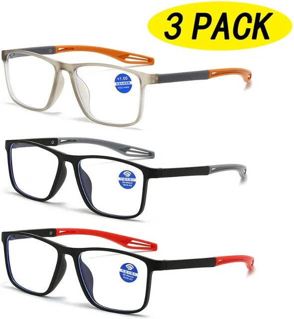 DIXSG Sportlesebrille, Vollrand, rechteckig - Bild 1