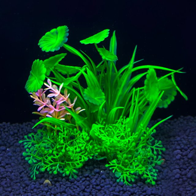 Künstliche Aquarium Pflanze LZJV in Grün, Wasserpflanze Dekoration für dein Aquarium, Höhe: 14 cm - Bild 1