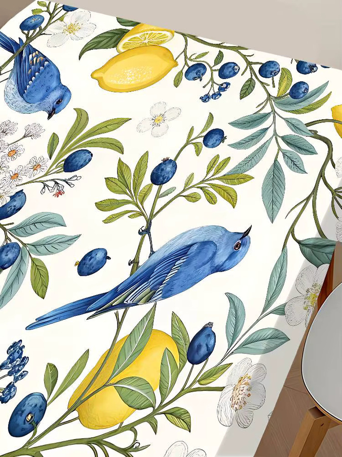 Blue Bird Tischdecke Zitronenbaum Blau wasserdicht und schmutzabweisend - Bild 6