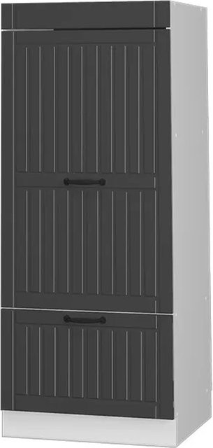 Vicco Mikrowellenschrank Fame-Line Landhaus Weiß Dunkelgrau Breite: 60 cm, Tiefe: 53,63 cm, Höhe: 153,6 cm - Bild 2