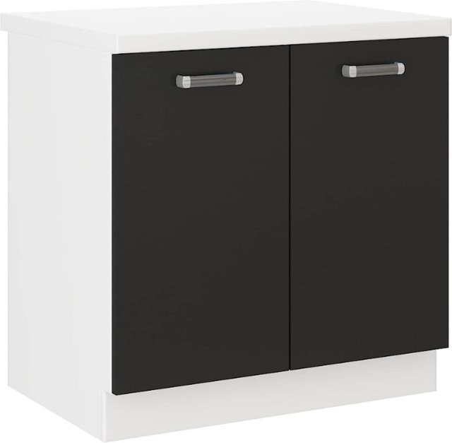 Küchen Unterschrank Omega 240 Schwarz Weiss Breite: 80 cm - Bild 1