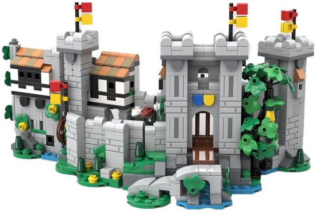 Linyi toy Bausteinset Mittelalter Burg Ritter Löwe bunt - Bild 1