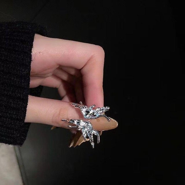 YULIN Ring, Silber, Zinklegierung, Engel Flügel, Unisex - Bild 1