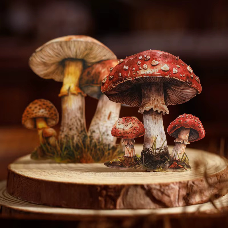 25 dekorative Pilz-Aufkleber aus Papier für Scrapbooking und DIY-Projekte, Mehrfarbig - Bild 2