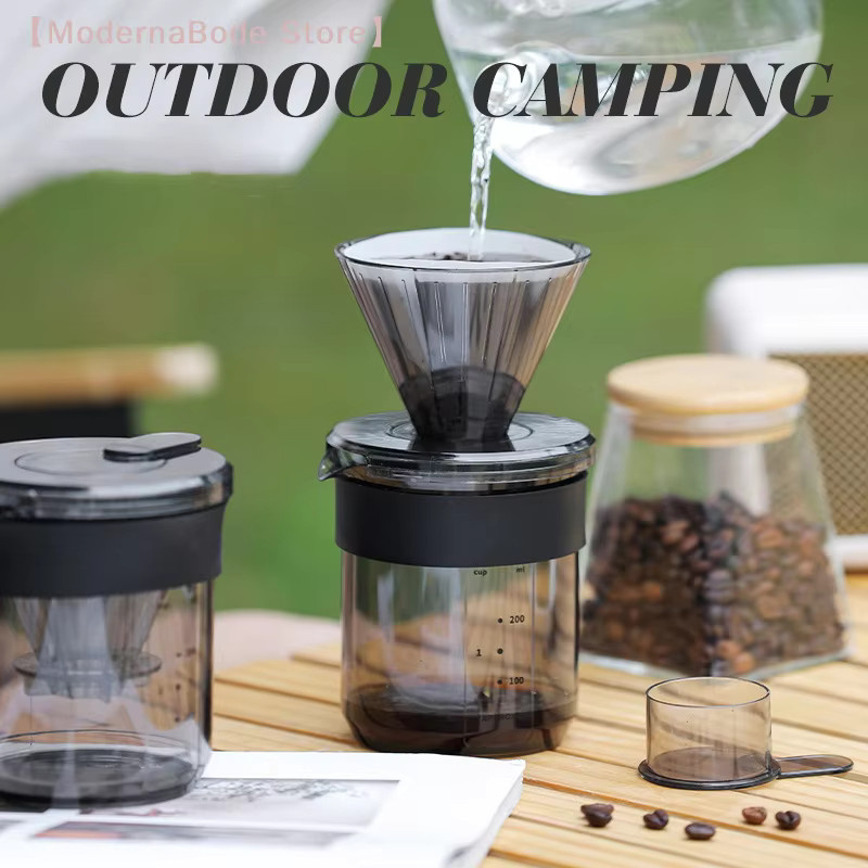 Hoeaden Drei-in-Eins Kaffeekanne mit Skala und Infuser, transparent, ideal für Reisen und Camping - Bild 2