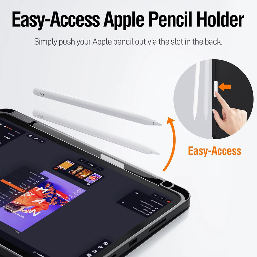 Magnetisches Smart Cover Stiftetui für Apple iPad Air und Pro in Schwarz oder Grün - Bild 3