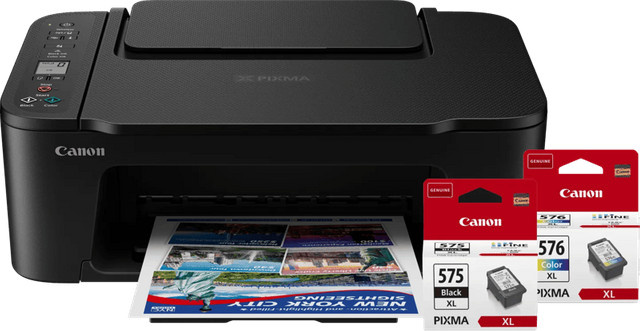 Canon PIXMA TS3750i Inkjet-Multifunktionsgerät mit Wi-Fi für Drucken, Scannen und Kopieren inklusive einem Satz XL-Reservepatronen in Schwarz - Bild 1