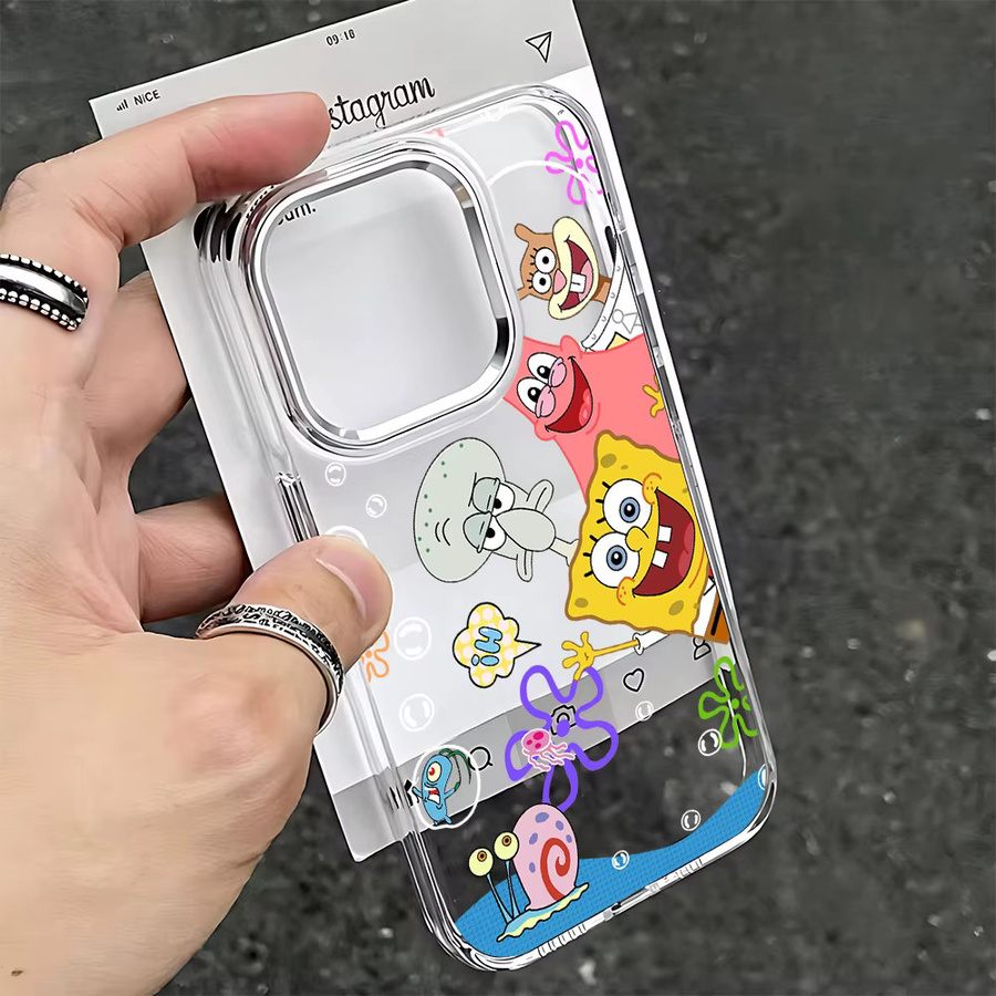 Transparente SpongeBob Handyhülle für Apple iPhone (verschiedene Modelle) - Bild 2