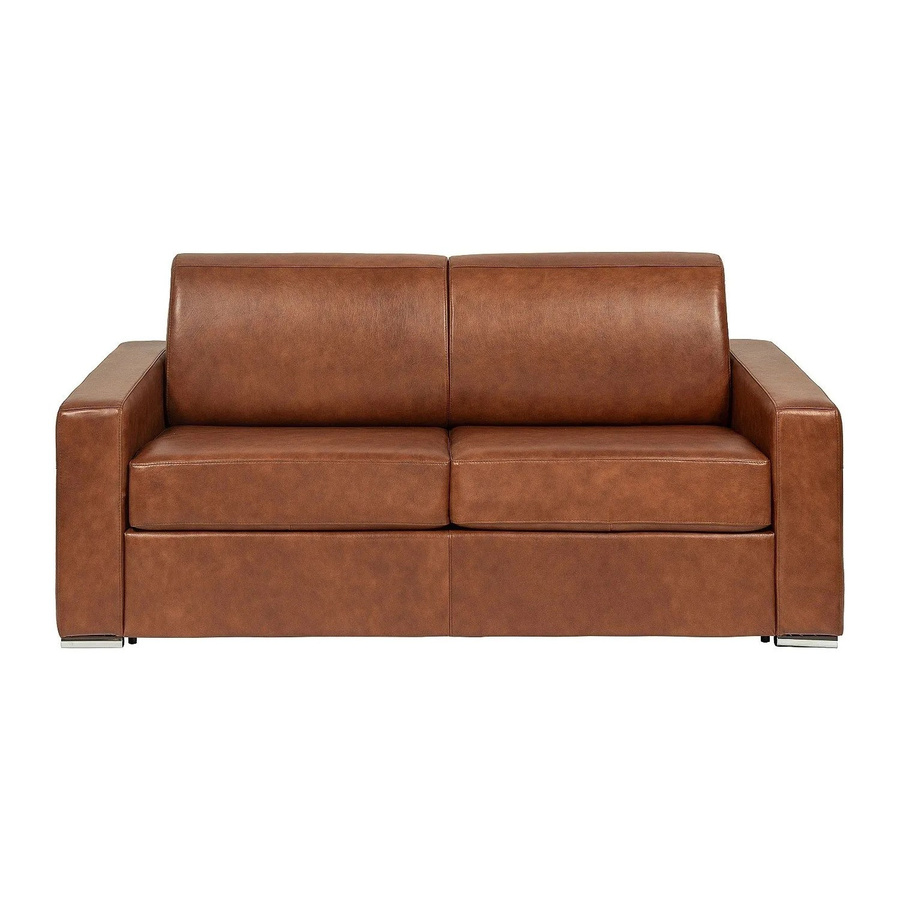 Schlafsofa Calito von Vente-unique in Braun mit Kunstlederbezug und abnehmbaren Bezügen, Breite: 194 cm - Bild 2