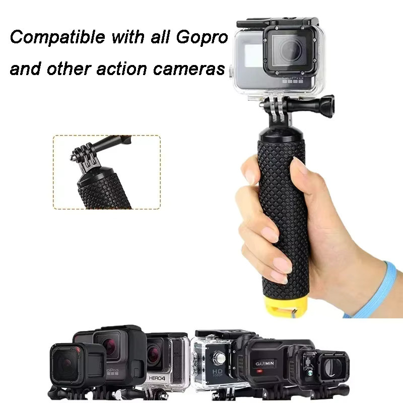 VIKEFON Selfie Stick Action Kamera Griff mit Auftrieb Halterung für GoPro Hero 12 11 10, Xiaomi Yi und SJ4000 in Schwarz und Blau - Bild 3