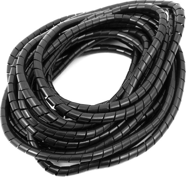 Flexibler Spiralschlauch für Computer-Kabelmanagement, schwarz, Innendurchmesser: 4 mm, Außendurchmesser: 5 mm, Länge: 5 m - Bild 1