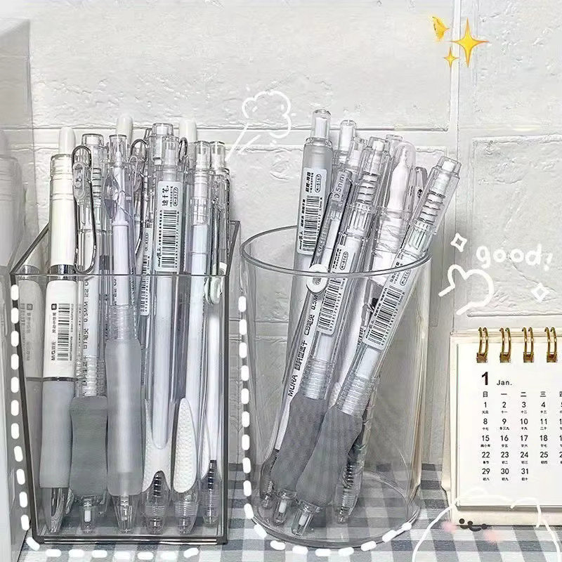 Transparenter Stifthalter aus Acryl mit mehreren Fächern für Bürobedarf und Make-up-Pinsel - Bild 2