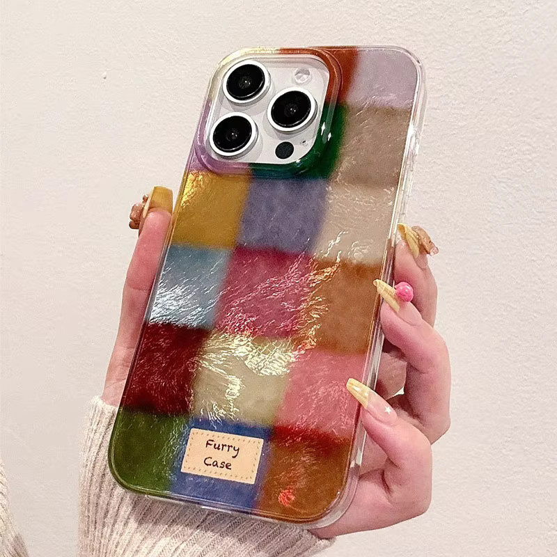 FunYudas Soft Phone Cover mit Dopamin-Farbblock-Design für iPhone 16 15 14 13 12 Pro Max Plus und SE, Mehrfarbig - Bild 3