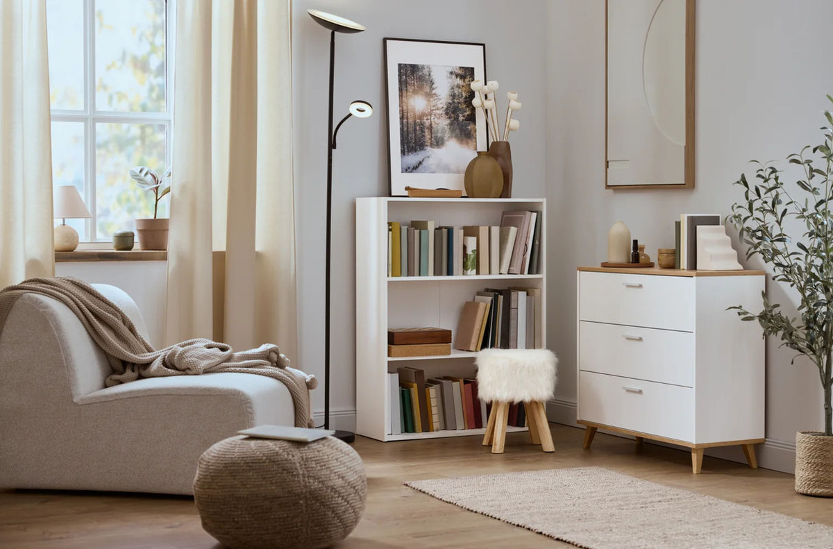 LIVARNO Bücherregal in Weiß mit modernem Design und Rückwand - Bild 2