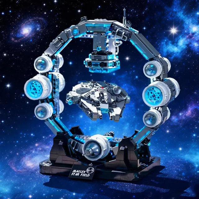Star Wars Film Space Wars Futuristisches Raumschiff, Magnetische Bausteine Modellbausatz, mit Beleuchtung, 1196 Teile - Bild 1