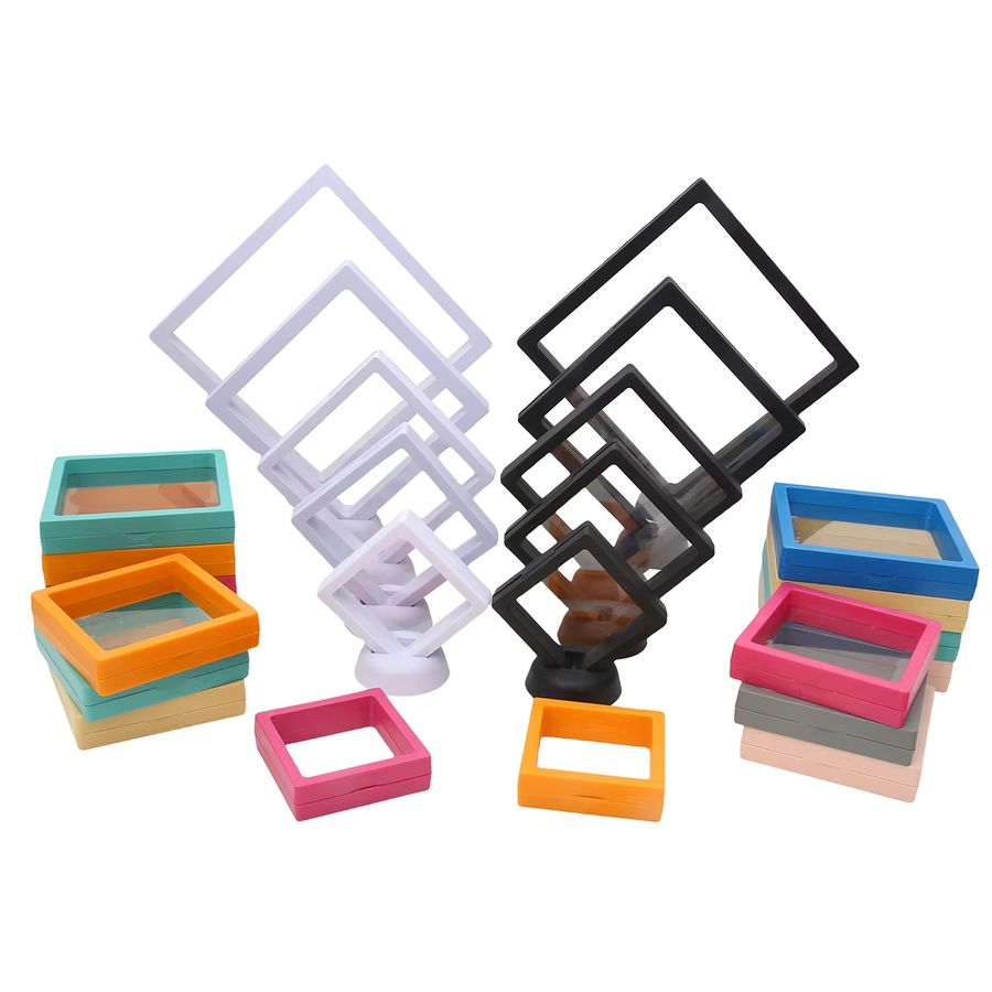 HMC Schmuck-Aufbewahrungsbox mit 3D-Schwebefläche aus PE-Folie, bunte geometrische Display-Box für Ringe, Ohrringe und Halsketten - Bild 2