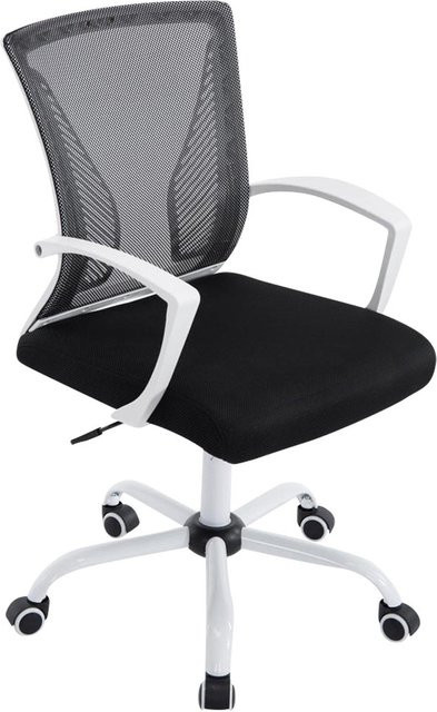 TPFLiving Bürostuhl Trail One in Schwarz mit atmungsaktivem Netzbezug, Armlehnen und Rollen, B/T/H: 59,0 x 56,5 x 104,0 cm - Bild 1