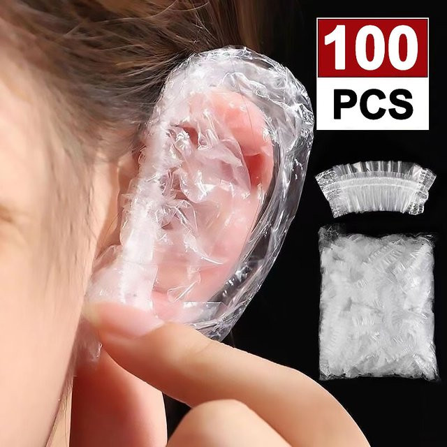 ZXPJ04 Einweg-Haarfärbeschutzkappen, 100 Stück, Transparent, Unisex - Bild 1