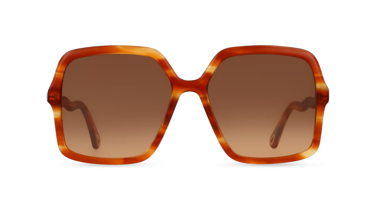 Chloé Sonnenbrille, Vollrand, Quadratisch, Acetat-Gestell, braun, Damen - Bild 1