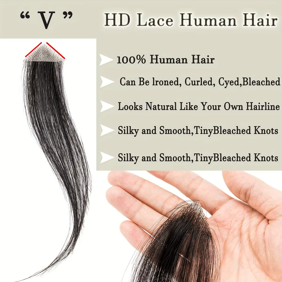 eseewigs Herren-Haaraufsatz, 100 % Echthaar, glatt, Farbe 1B - Bild 2