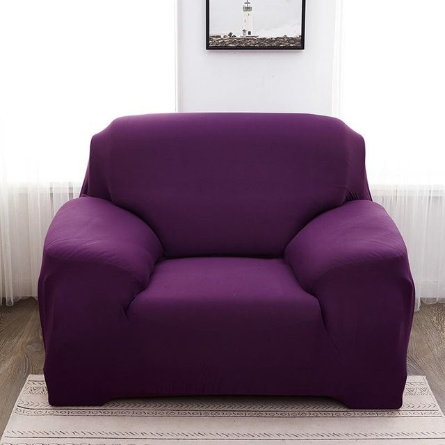 BC-Warm Home Stretch Sofabezug All-Inclusive Sofaüberwurf in Lila, Universal Chaiselongue Sofaüberwurf für alle Jahreszeiten - Bild 1