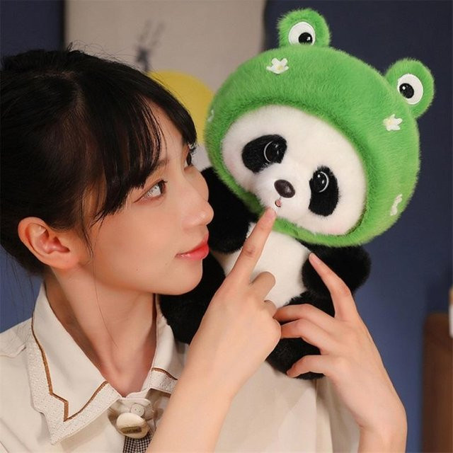 Oudiao Panda Plüschtier, Stofftierpuppe, Grün, ab 3 Jahre - Bild 1